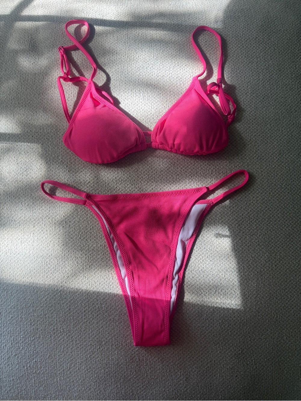 Hilinker Ribbed Hot Pink Bikini Set - Picture 3 of 5